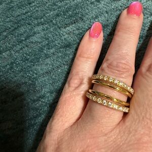 Kendra Scott Gold Livy Ring Set of 3 Gold Metal - 7